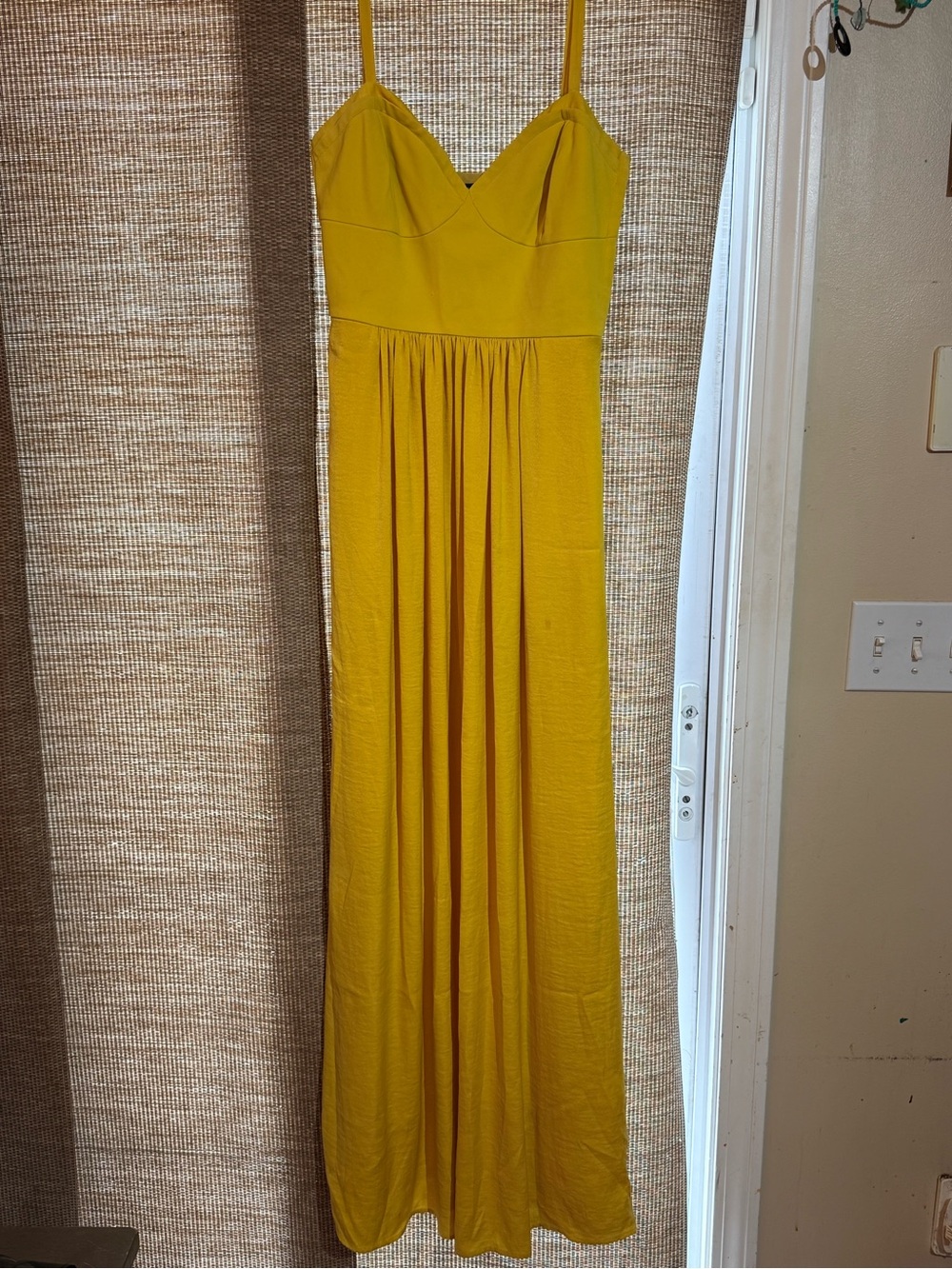 BCBG Maxazria Yellow Spaghetti Strap Maxi Dress